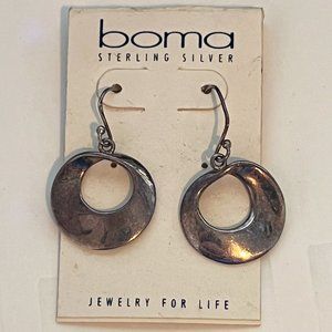 Boma Sterling Silver Round Dangle Pierced Earrings